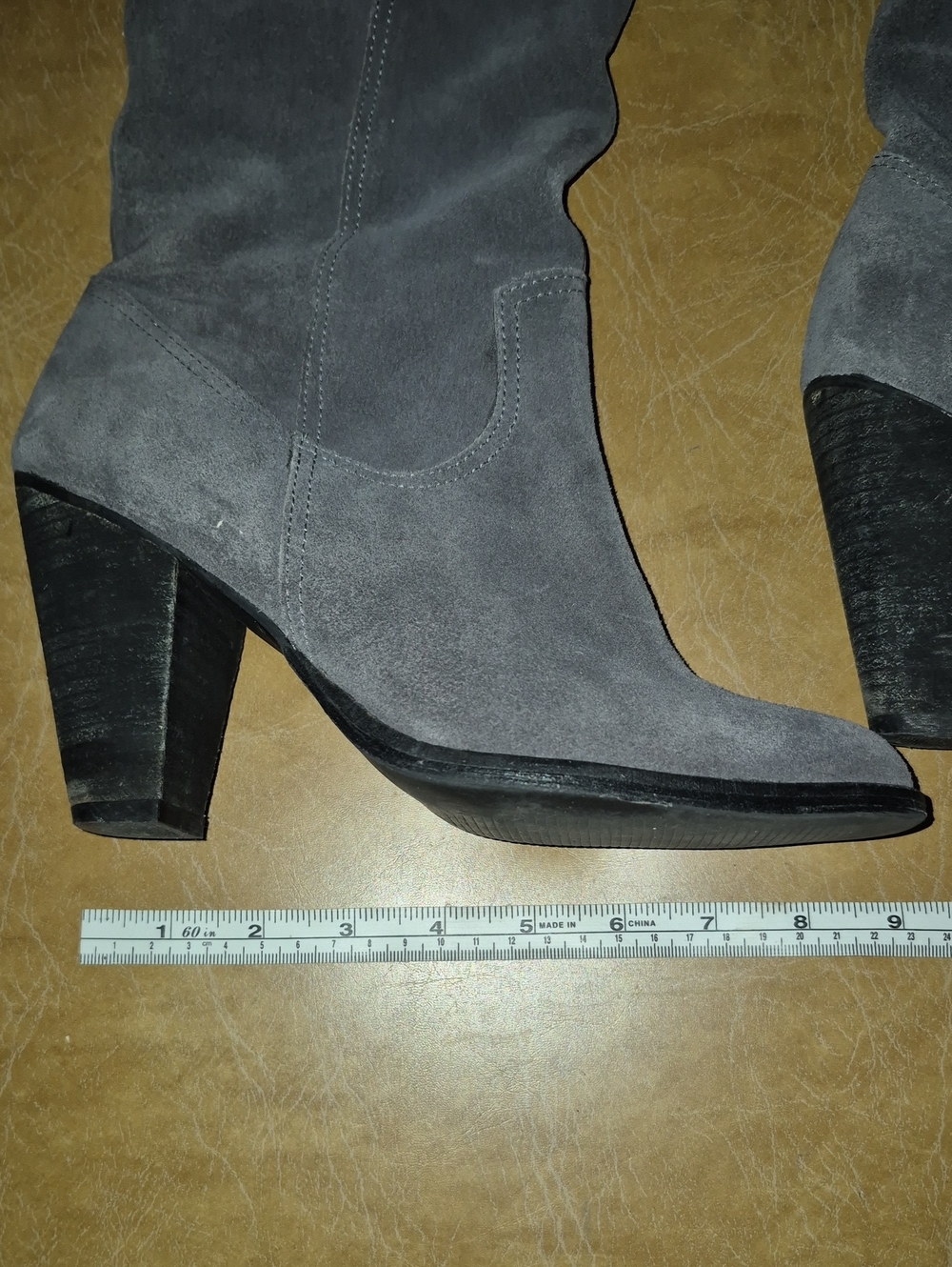 Jeffrey Campbell Kamala Grey Suede Heeled Boots..size 7 - Picture 5 of 9